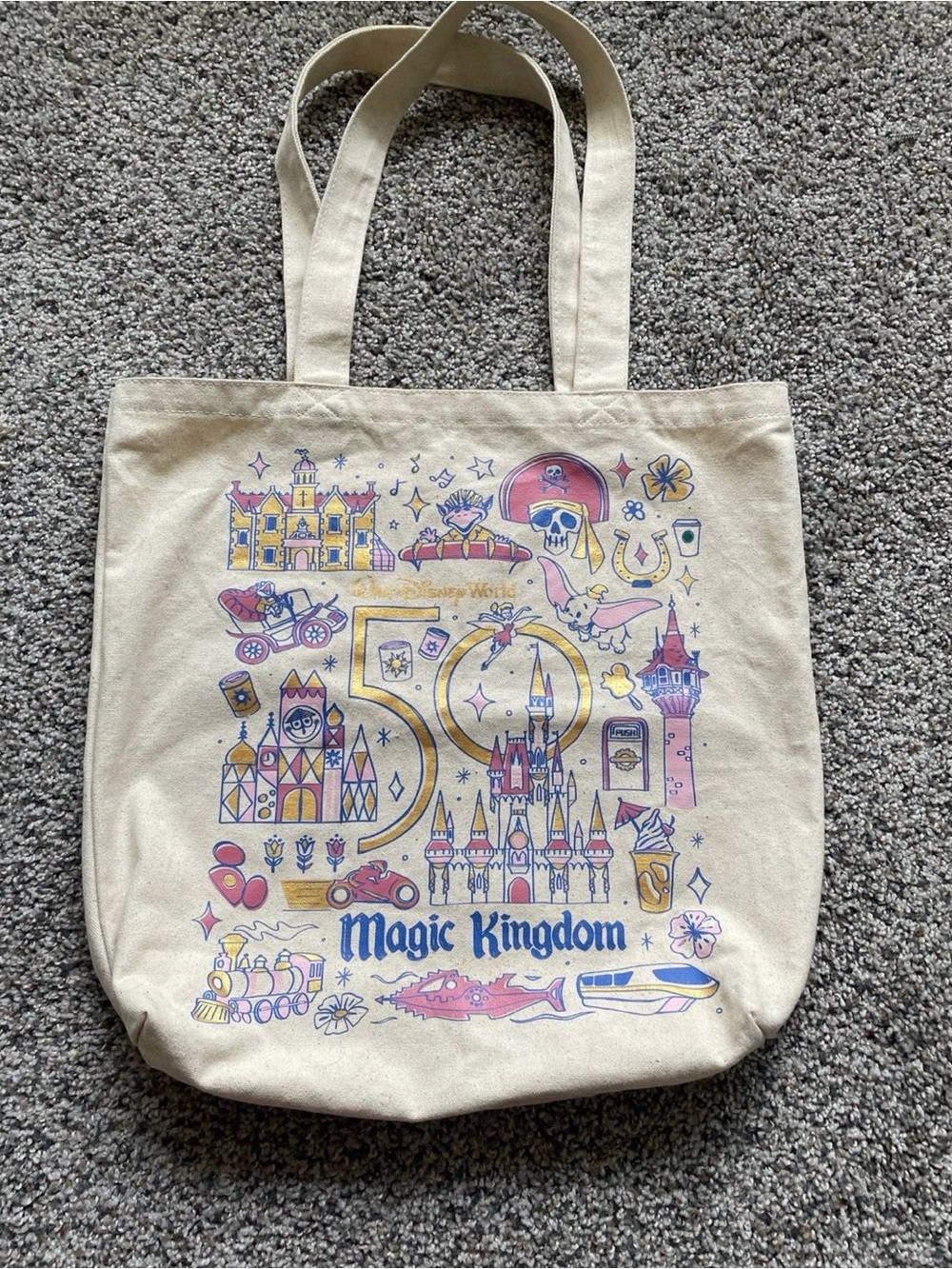 Magic Kingdom Disney 50th anniversary Starbucks tote